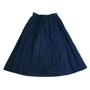 VTG FULL DENIM SKIRT SZ 4 FRONT POCKETS NORMAN SHIRTMAKERS MAXI USA MADE WOMENS